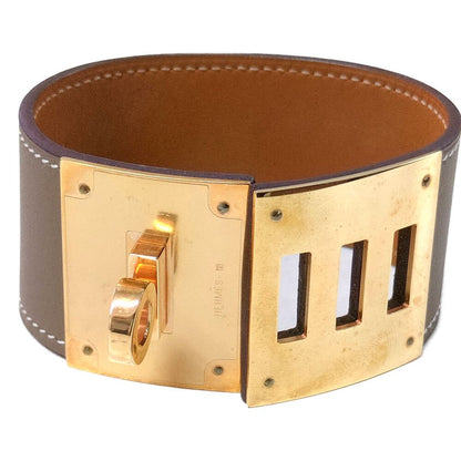 Hermes Tall Bracelet Beige Alloy Plated — view 4