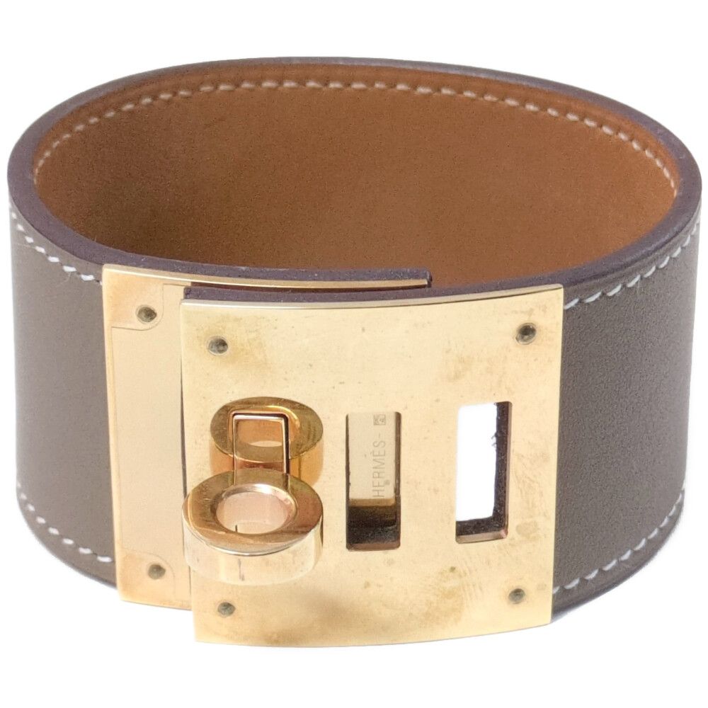 Hermes Tall Bracelet Beige Alloy Plated