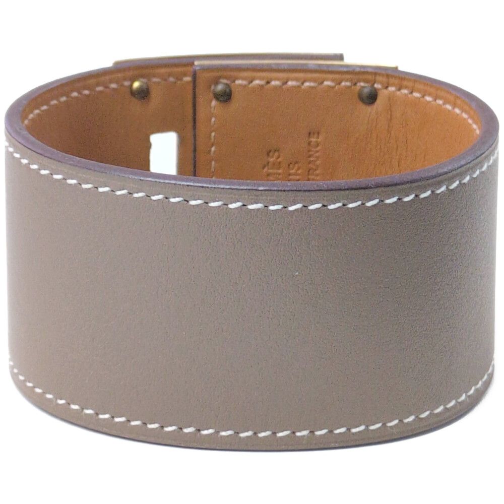 Hermes Tall Bracelet Beige Alloy Plated — view 2