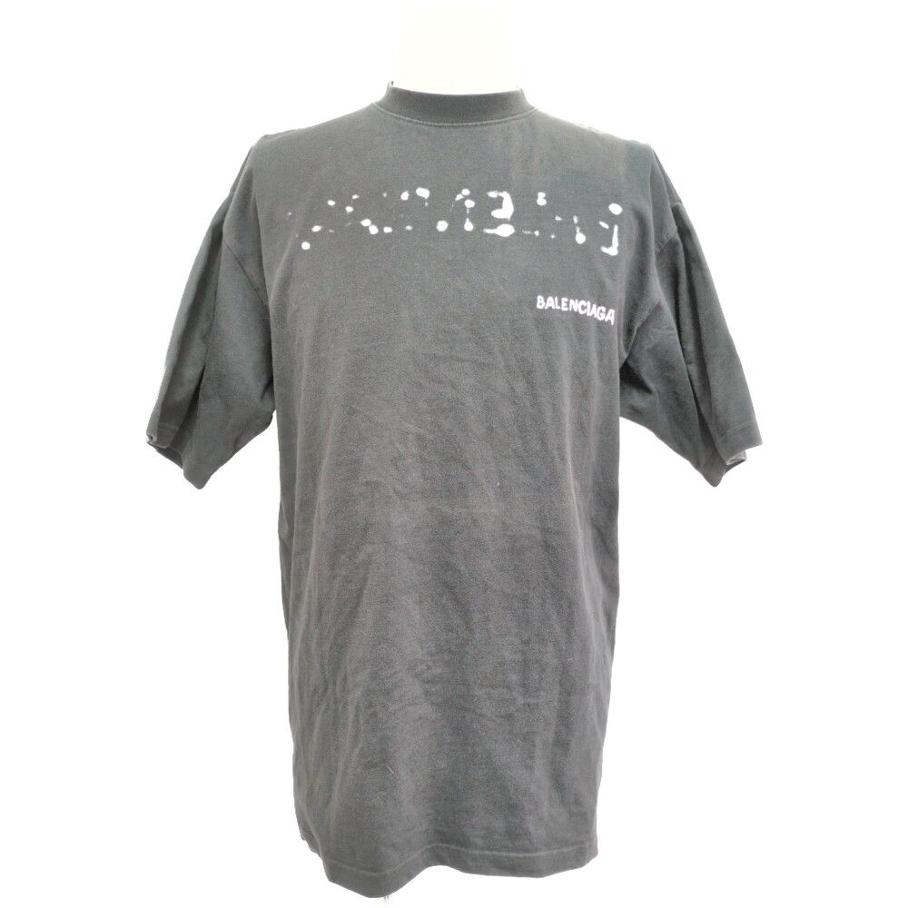 Balenciaga Hand Drawn Logo Large Fit T-Shirt Short Sleeve Top Xxs Black