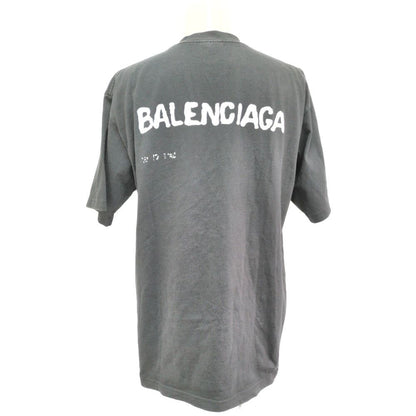 Balenciaga Hand Drawn Logo Large Fit T-Shirt Short Sleeve Top Xxs Black — view 3