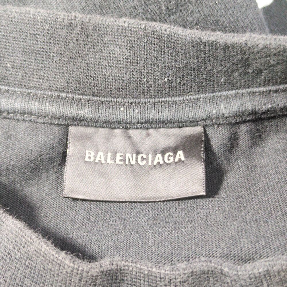 Balenciaga Hand Drawn Logo Large Fit T-Shirt Short Sleeve Top Xxs Black — view 4