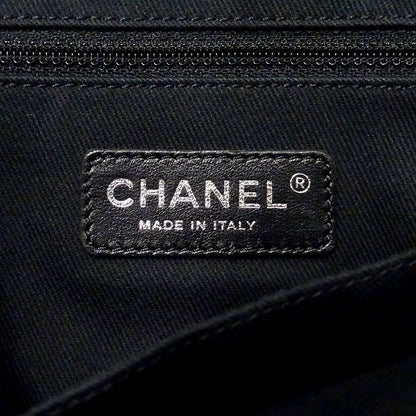 Chanel Deauville Tote PM Raffia Gray Silver Chain — view 6
