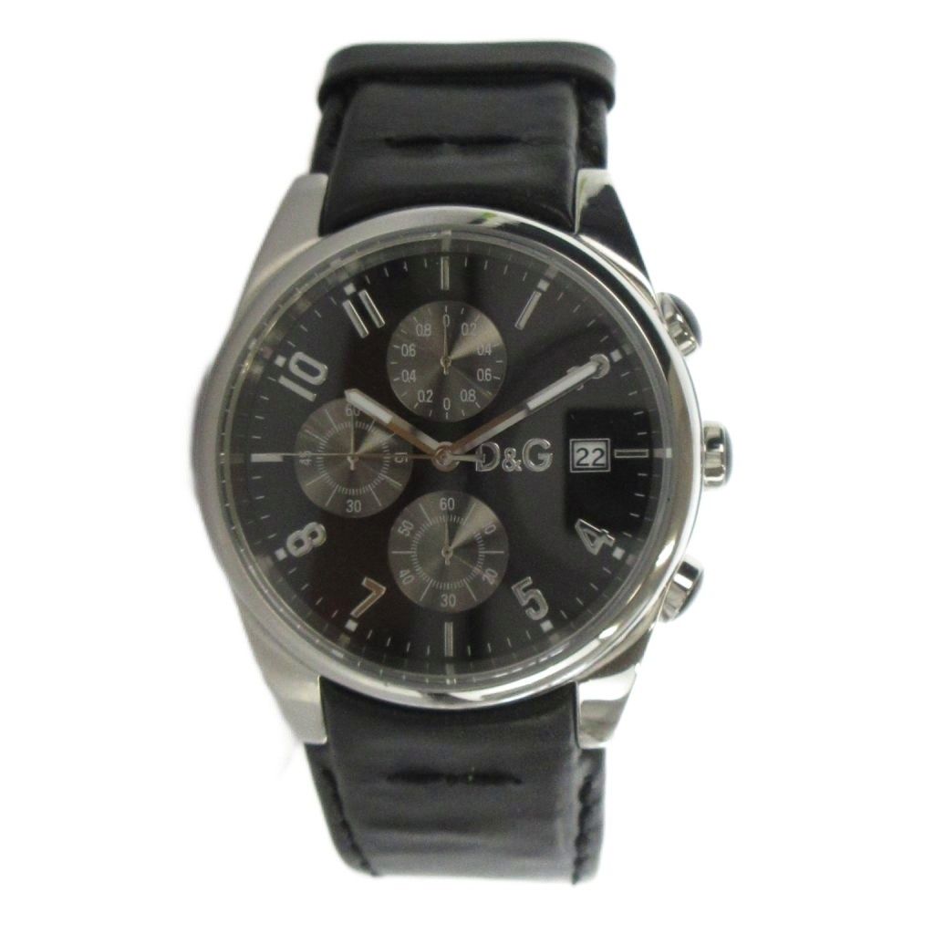 Dolce & Gabbana D&G Watch Quartz Black Dial Chronograph Carre Date Silver — view 2