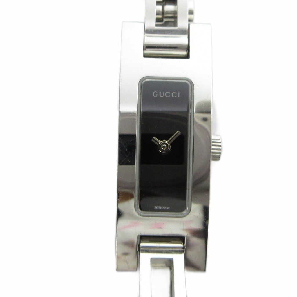 Gucci Watch Quartz Black Dial Square Silver