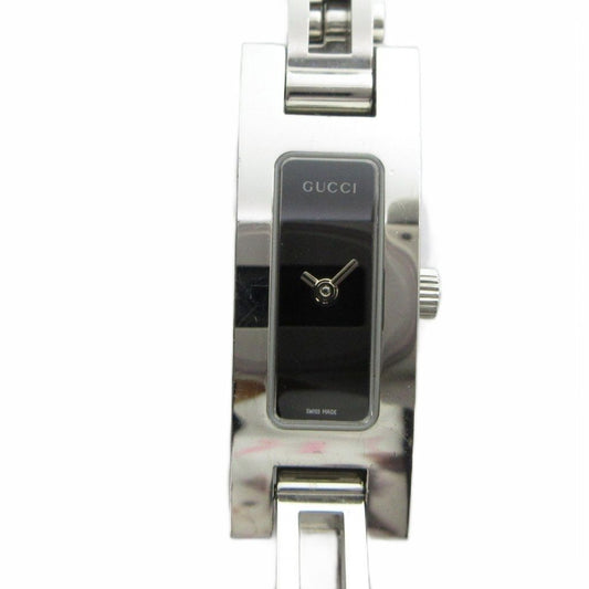 Gucci Watch Quartz Black Dial Square Silver