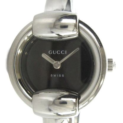 Gucci Watch Quartz Bangle Black Dial Silver