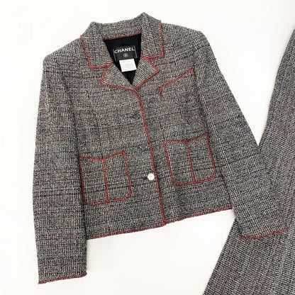 Chanel Vintage Tweed Set Tailored Jacket Bottom Pants Set — view 4