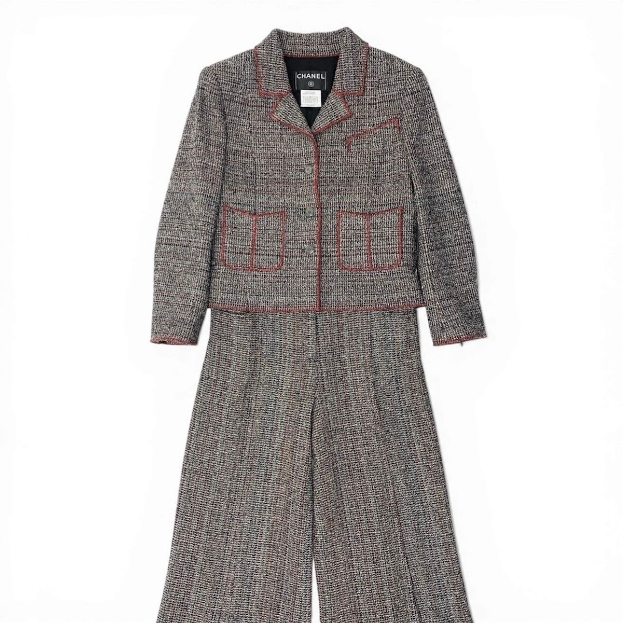 Chanel Vintage Tweed Set Tailored Jacket Bottom Pants Set — view 2