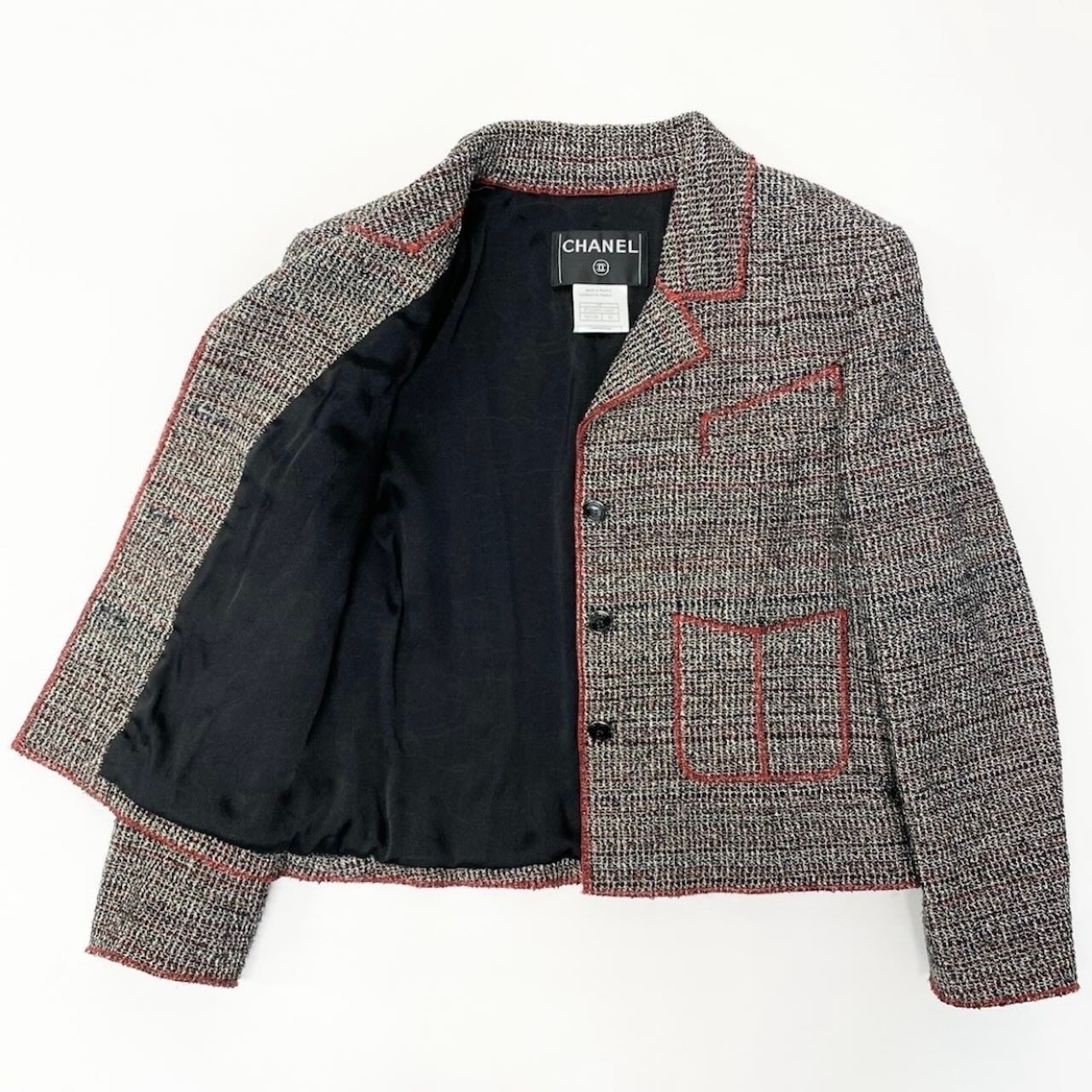 Chanel Vintage Tweed Set Tailored Jacket Bottom Pants Set — view 5