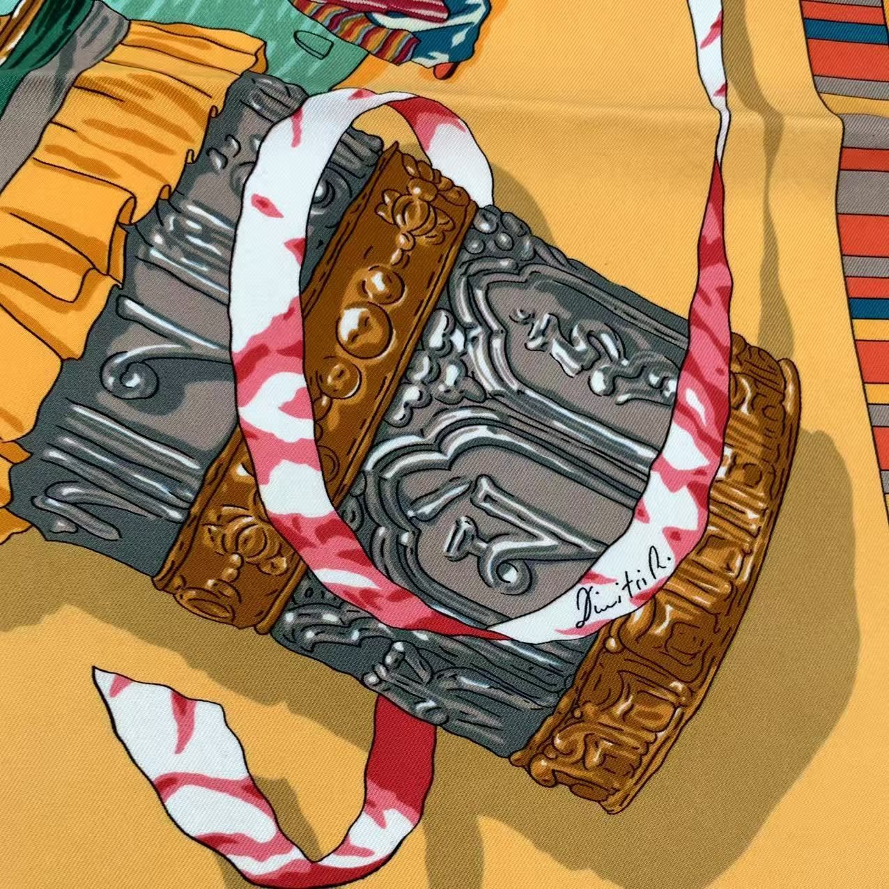 Hermes Carre 90 Scarf Silk Prieres AU Vent Prayer in the Wind Orange — view 6
