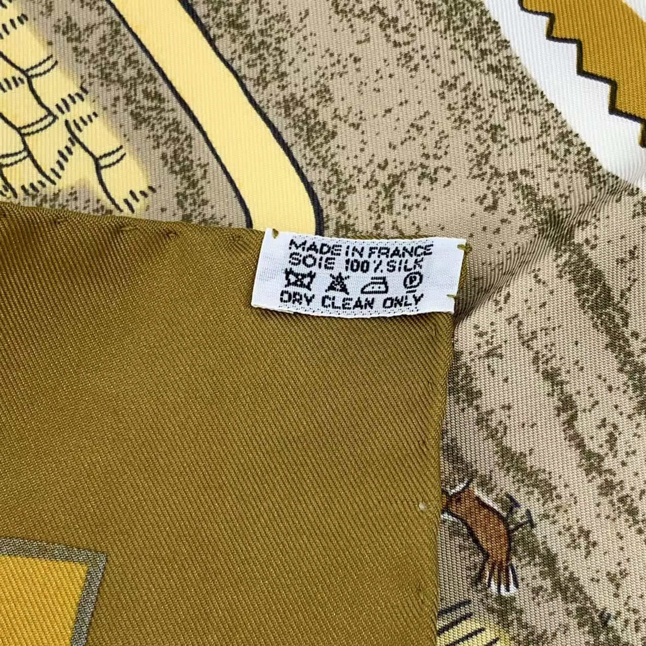 Hermes Carre 90 RE Tour a la Terre Return Silk Scarf Blawan — view 6