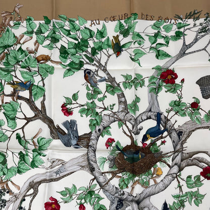 Hermes Carre 90 AU Coeur Des Bois in the Woods Scarf Silk Blawan — view 2