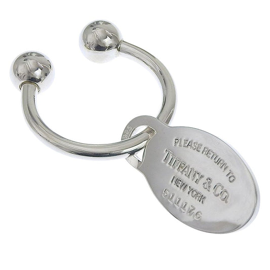 Tiffany & Co Return to Oval Tag Key Ring 925 Sterling Silver Key Holder