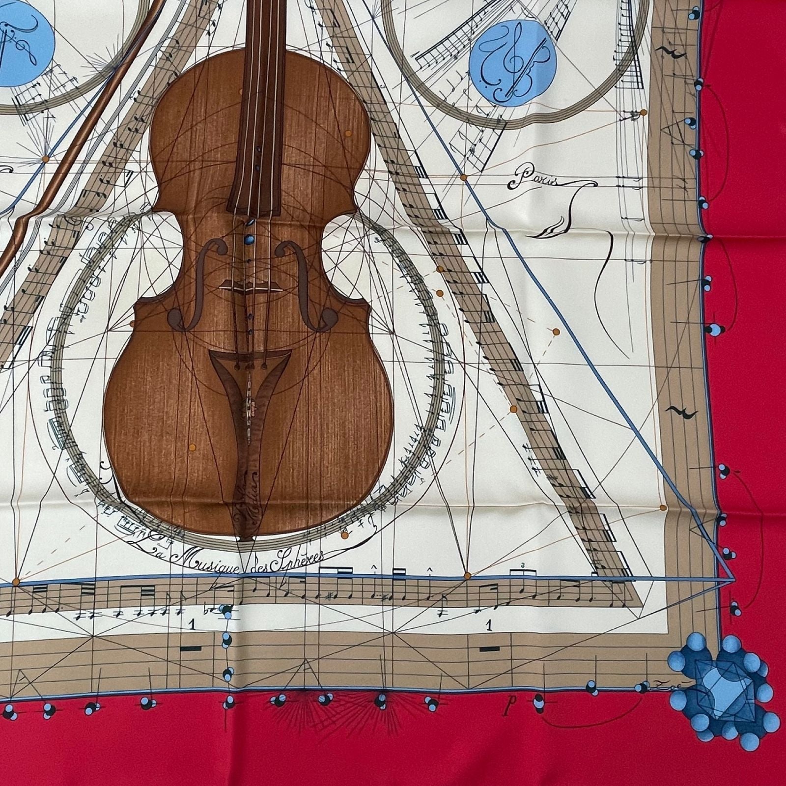 Hermes Scarf Silk Carre 90 Music Played by Spheres la Musique Des — view 5