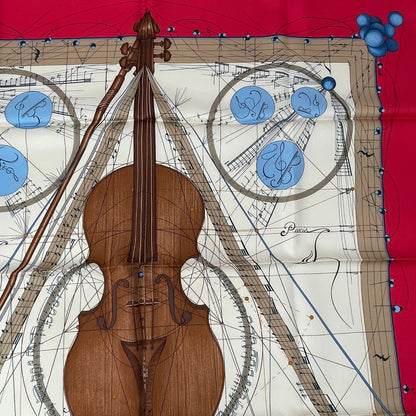 Hermes Scarf Silk Carre 90 Music Played by Spheres la Musique Des — view 3