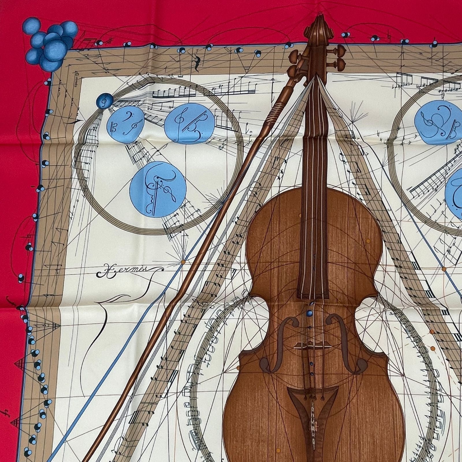 Hermes Scarf Silk Carre 90 Music Played by Spheres la Musique Des — view 2