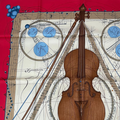 Hermes Scarf Silk Carre 90 Music Played by Spheres la Musique Des — view 2