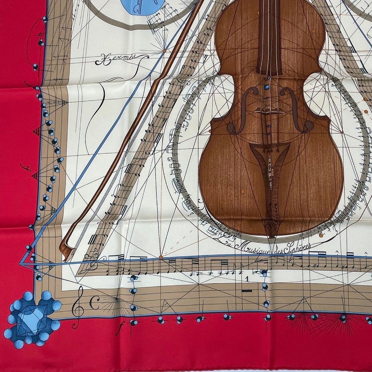 Hermes Scarf Silk Carre 90 Music Played by Spheres la Musique Des — view 4