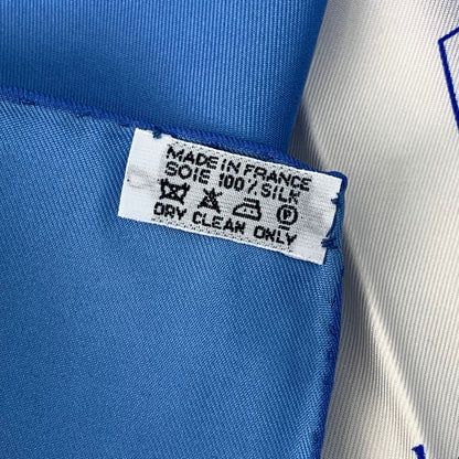Hermes Scarf Silk Carre 90 Vive les Champions! Viva Soccer Blue — view 6