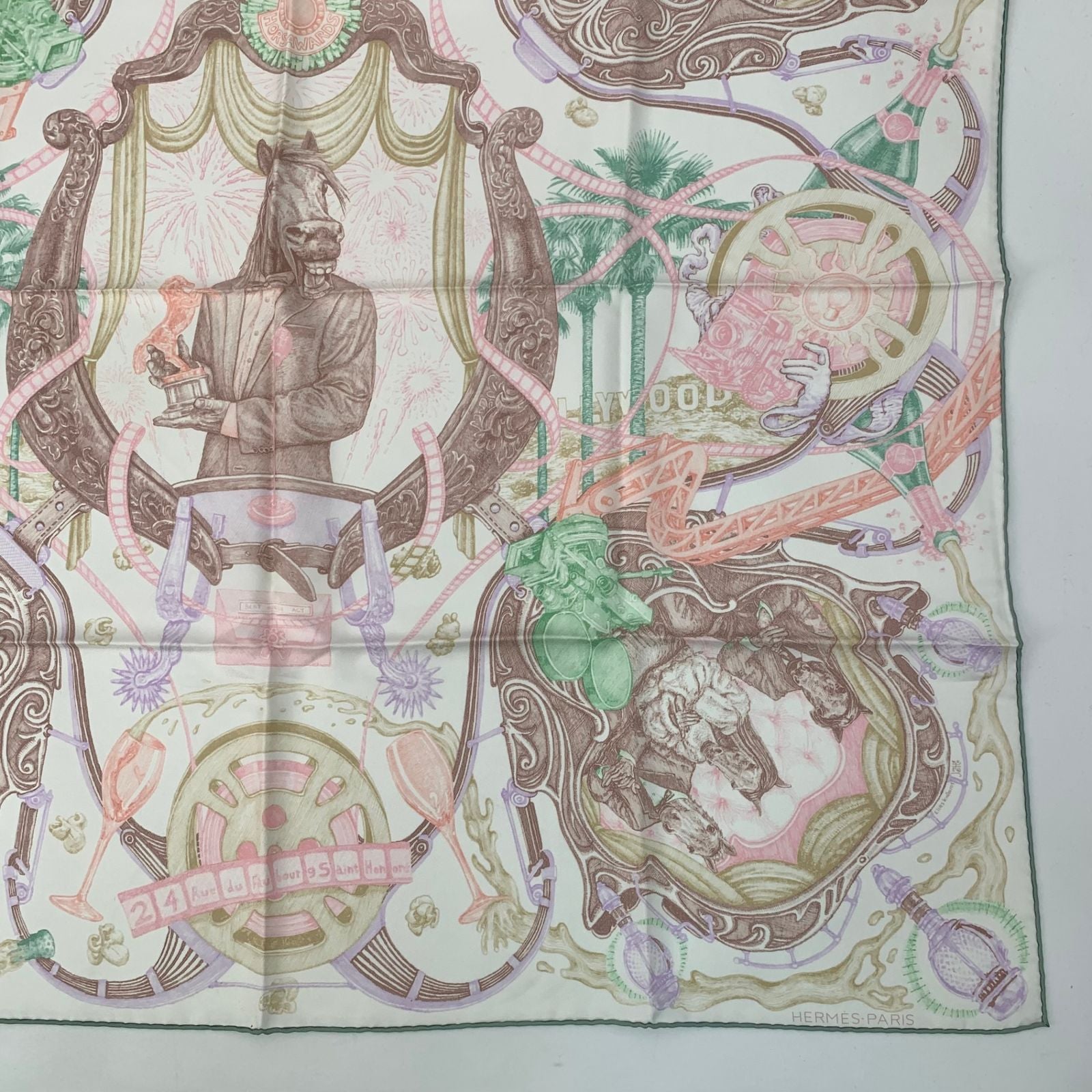 Hermes Scarf Carre 90 Silk the Horseawards Horse Awards Pink — view 5