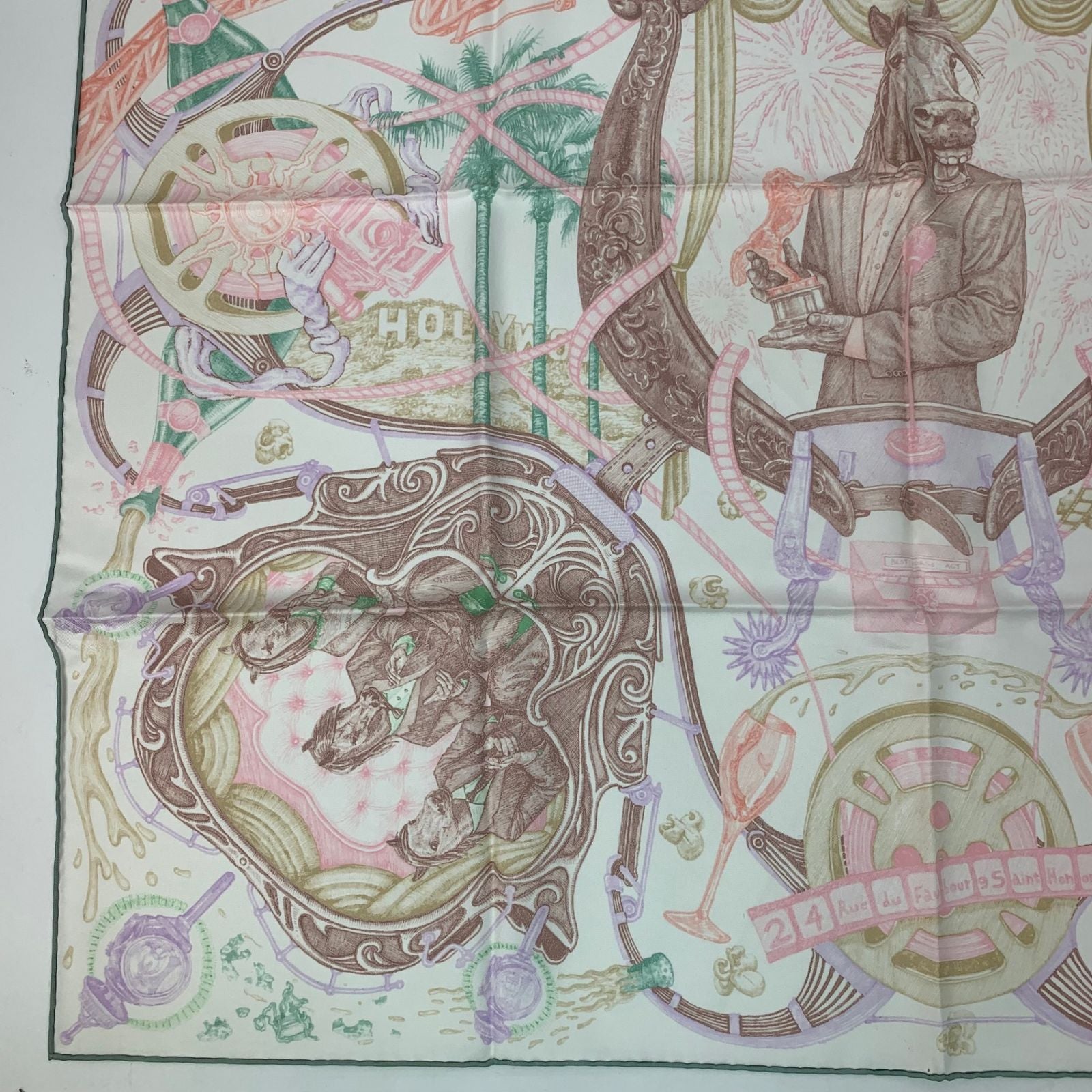 Hermes Scarf Carre 90 Silk the Horseawards Horse Awards Pink — view 4