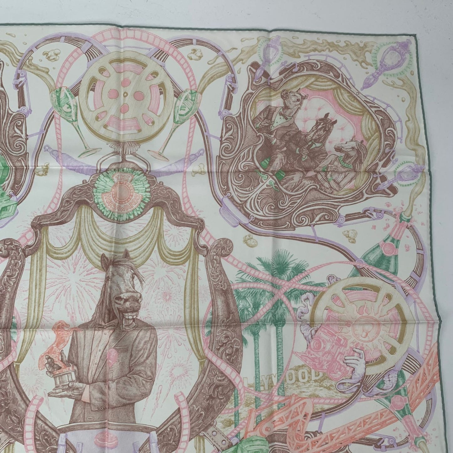 Hermes Scarf Carre 90 Silk the Horseawards Horse Awards Pink — view 3