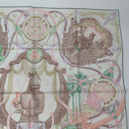 Hermes Scarf Carre 90 Silk the Horseawards Horse Awards Pink — view 3