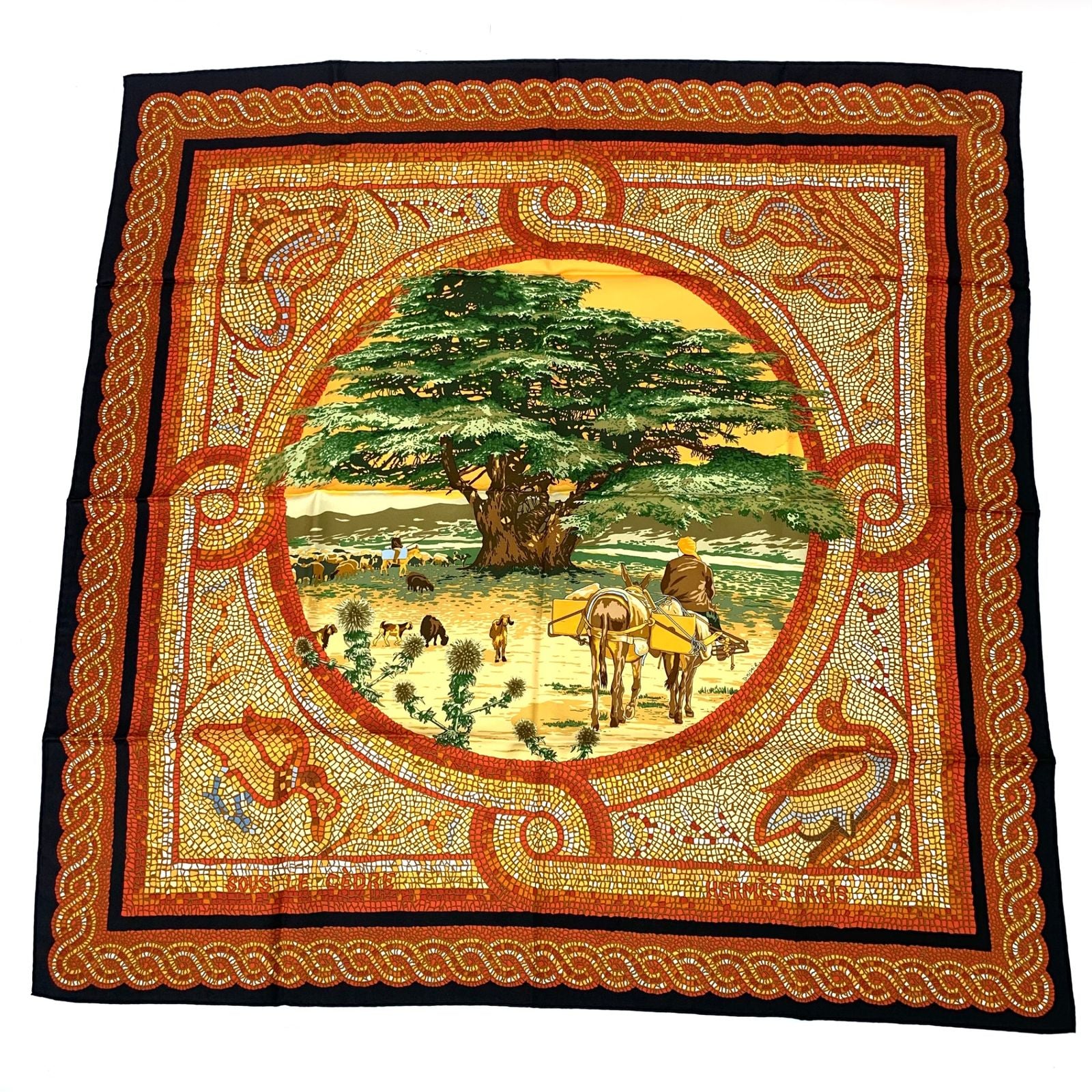 Hermes Carre 90 Under the Himalayan Cedar Sous le Cedre Silk Scarf