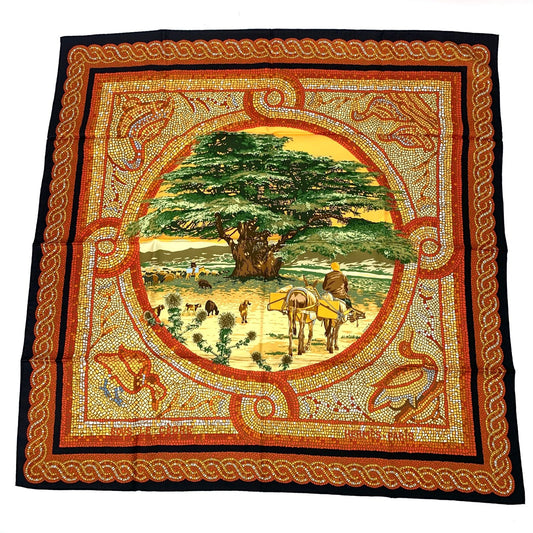 Hermes Carre 90 Under the Himalayan Cedar Sous le Cedre Silk Scarf