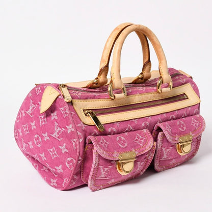 Louis Vuitton Neo Speedy Handbag Monogram Denim Gold Pink — view 2
