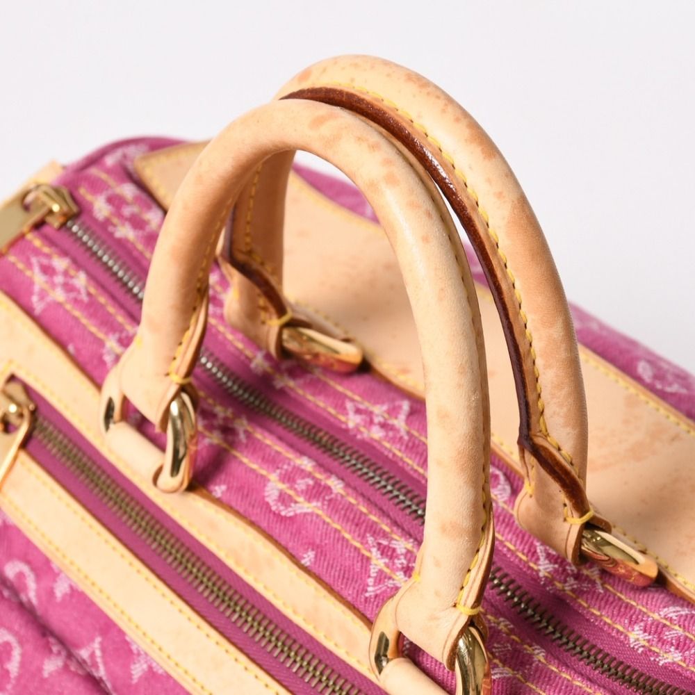 Louis Vuitton Neo Speedy Handbag Monogram Denim Gold Pink — view 3