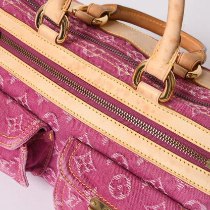 Louis Vuitton Neo Speedy Handbag Monogram Denim Gold Pink — view 7