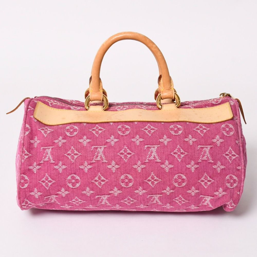 Louis Vuitton Neo Speedy Handbag Monogram Denim Gold Pink — view 4