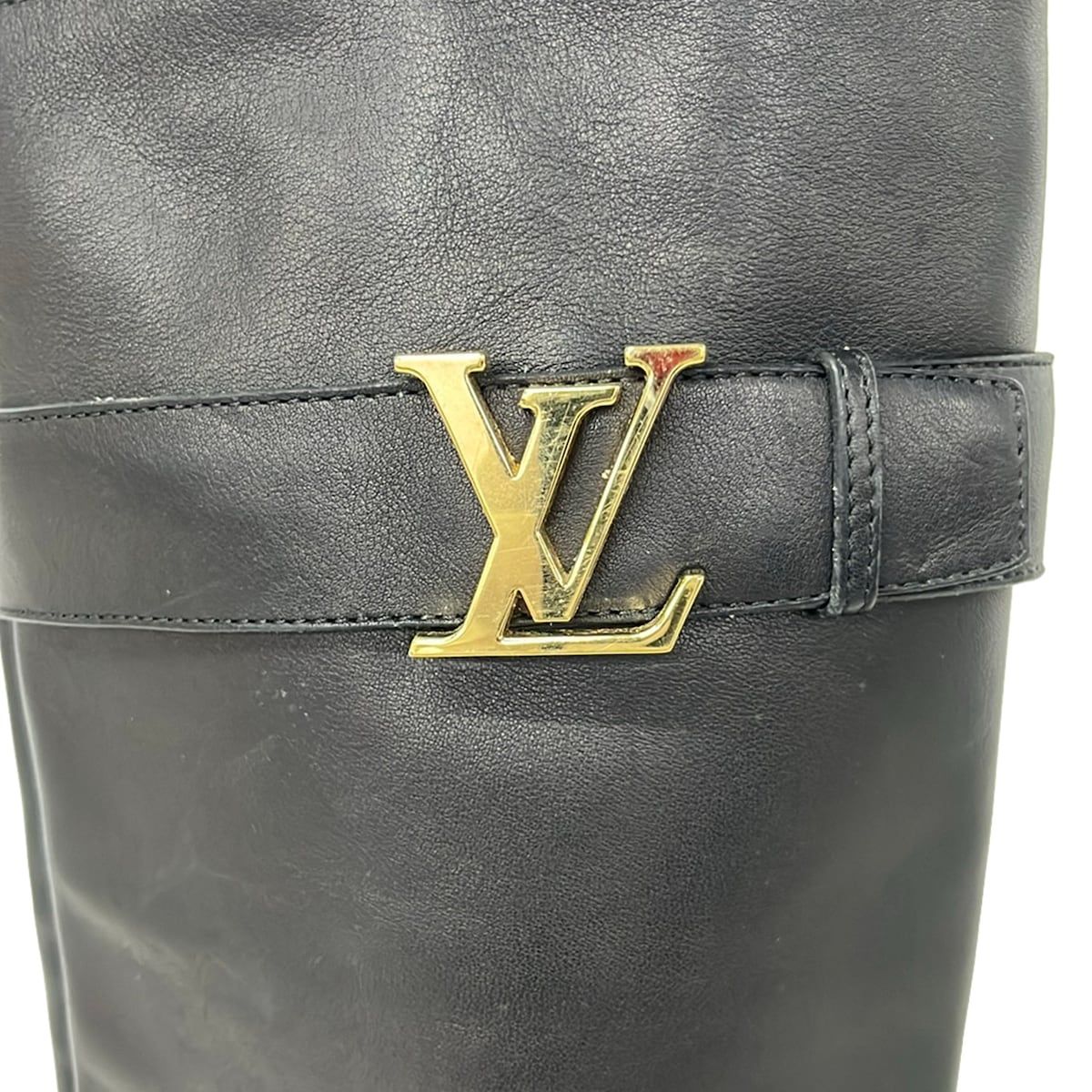 Louis Vuitton Long Boots 37 Black Gold Leather — view 5