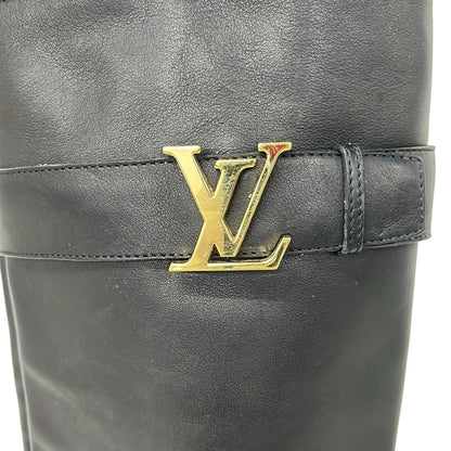 Louis Vuitton Long Boots 37 Black Gold Leather — view 5