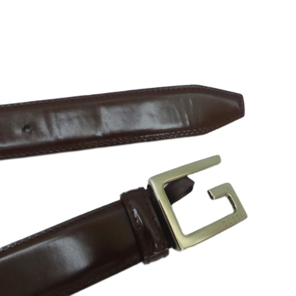 Gucci Belt Leather Dark Brown Buckle — view 3