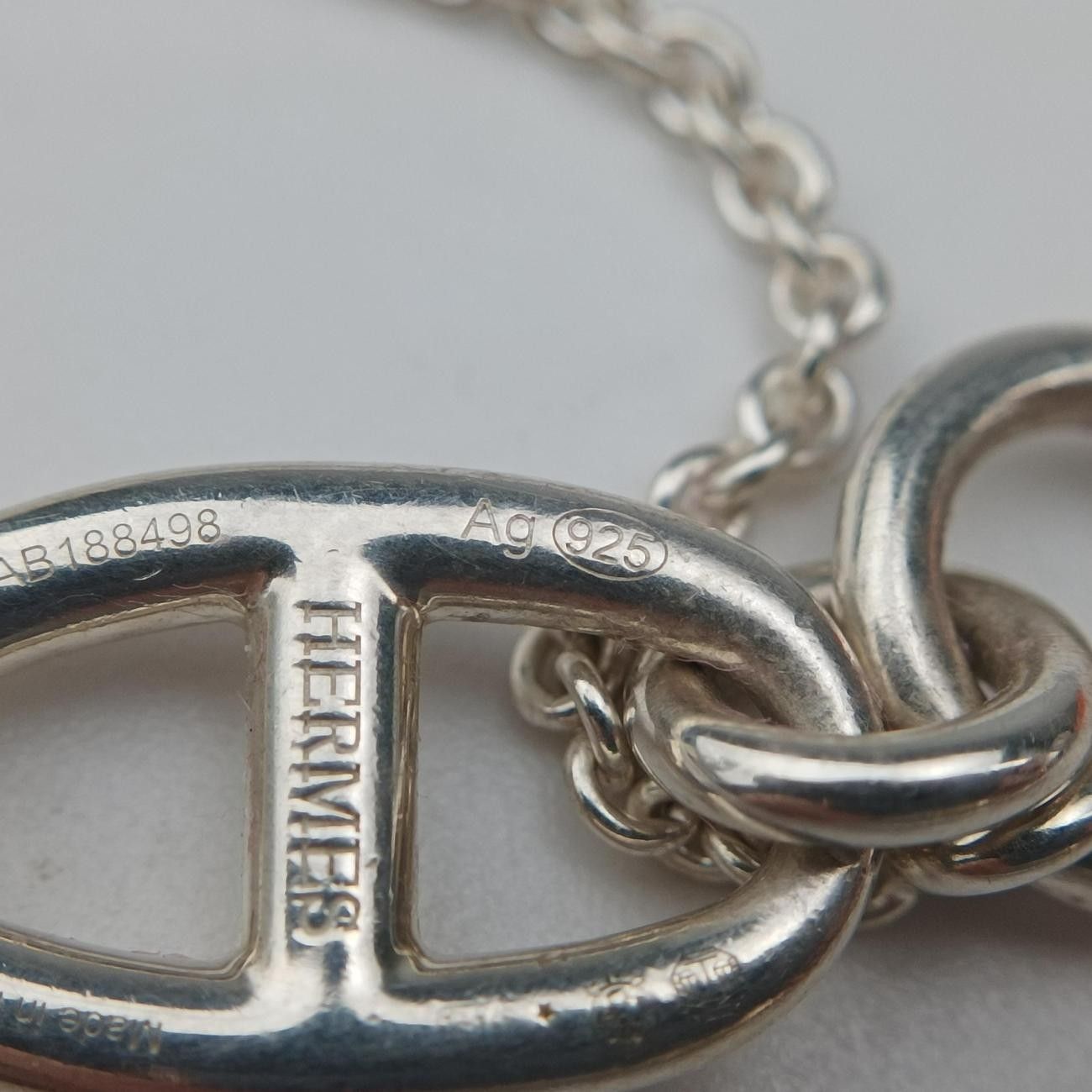 Hermes Chaine D'ancre Amulet Silver Necklace — view 9