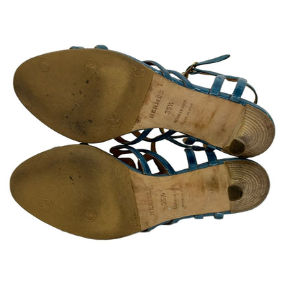 Hermes Sandals 35.5 Blue Leather — view 4