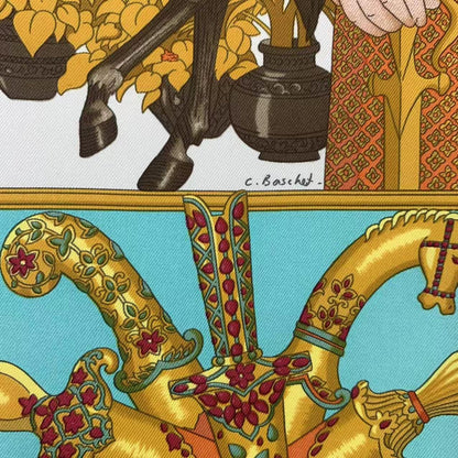 Hermes Scarf Carre 90 Maharaja Silk Navy — view 6