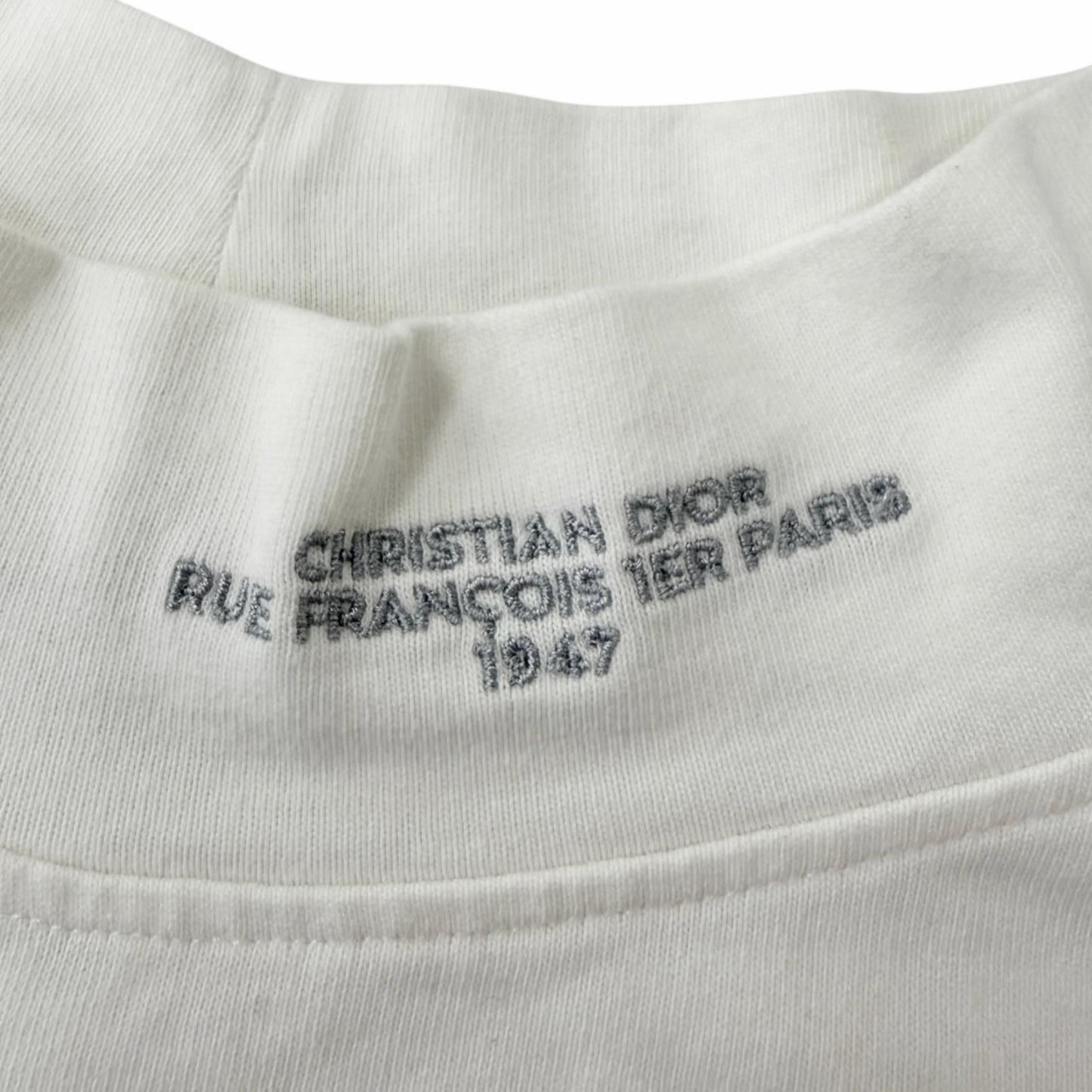 Dior Homme Logo Embroidery Mock Neck Long Sleeve T-Shirt White — view 5