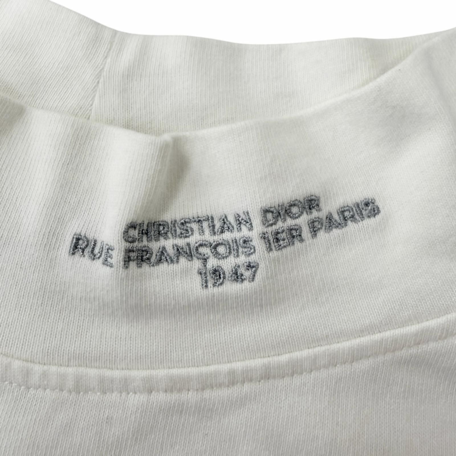 Dior Homme Logo Embroidery Mock Neck Long Sleeve T-Shirt White — view 5