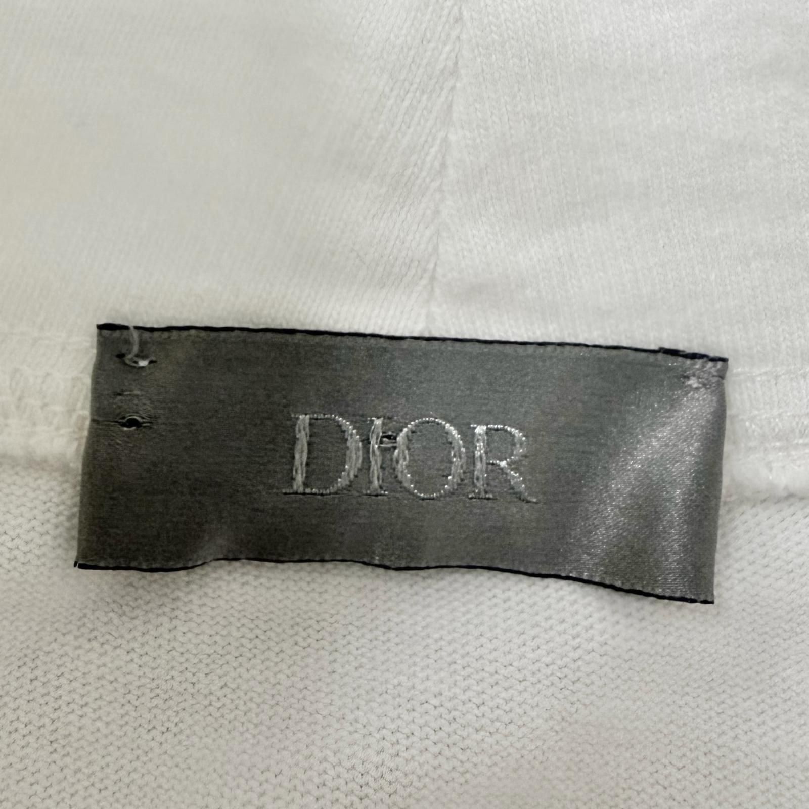 Dior Homme Logo Embroidery Mock Neck Long Sleeve T-Shirt White — view 6