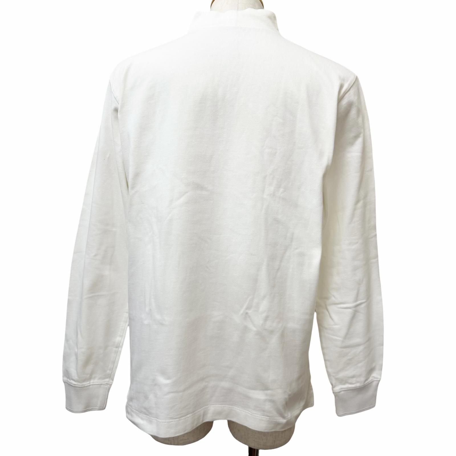 Dior Homme Logo Embroidery Mock Neck Long Sleeve T-Shirt White — view 4