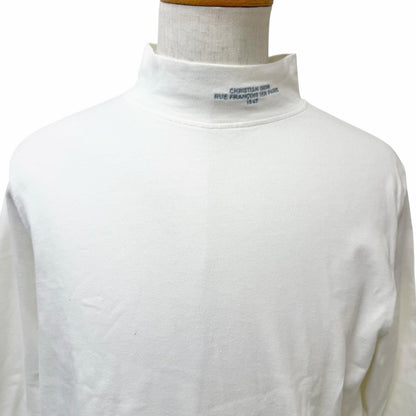 Dior Homme Logo Embroidery Mock Neck Long Sleeve T-Shirt White — view 2