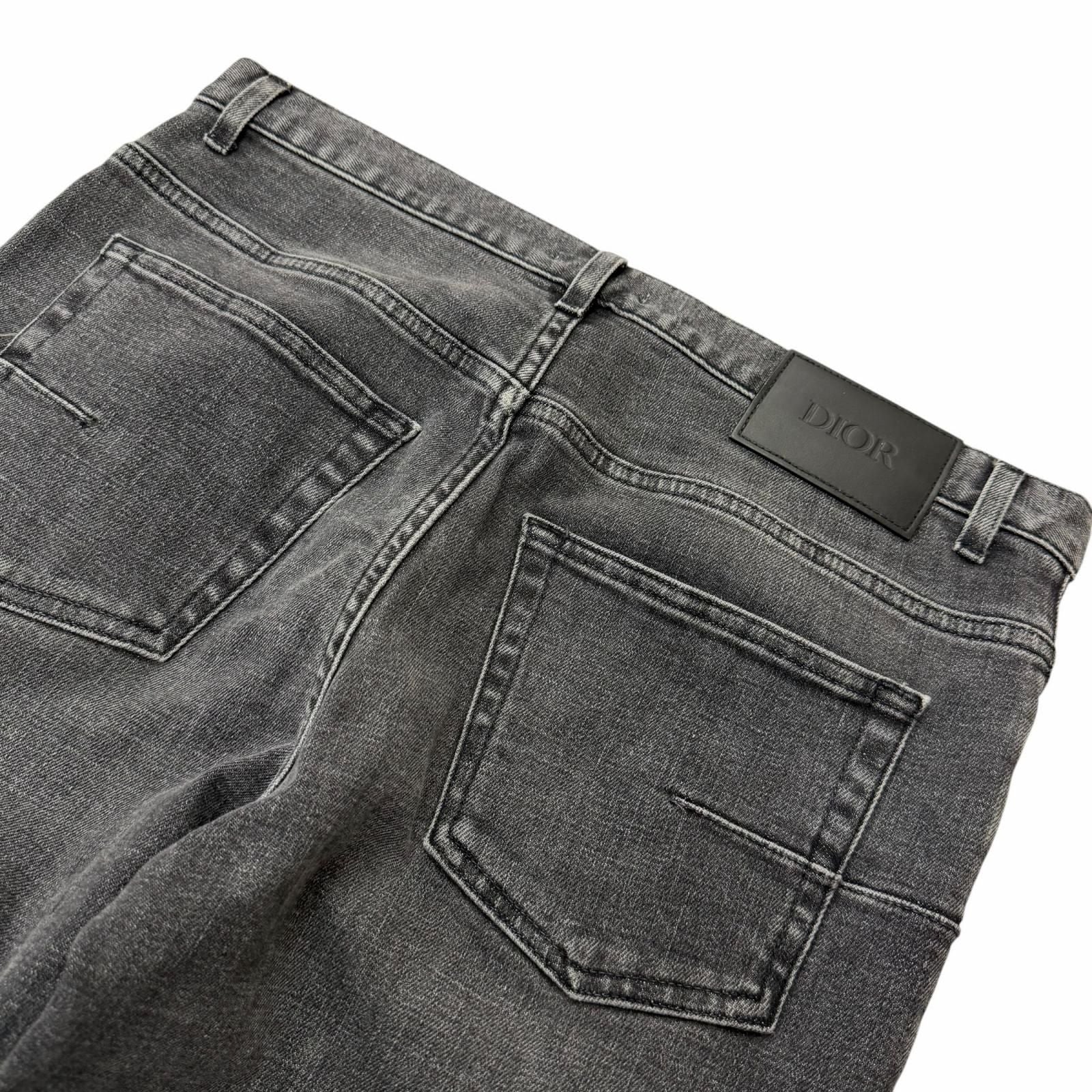 Dior Homme Slim Fit Button Fly Denim Pants Gray 30 — view 4