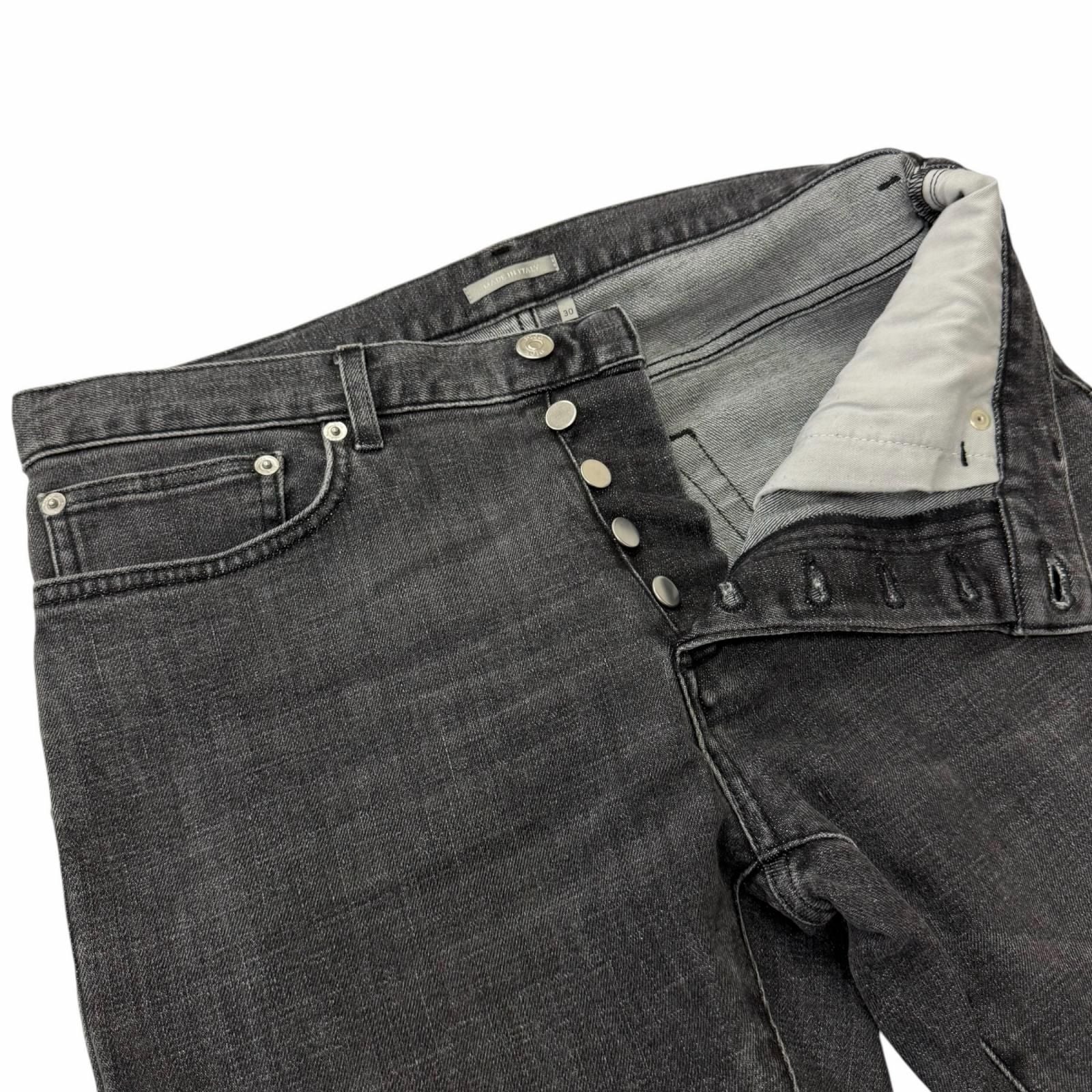 Dior Homme Slim Fit Button Fly Denim Pants Gray 30 — view 3