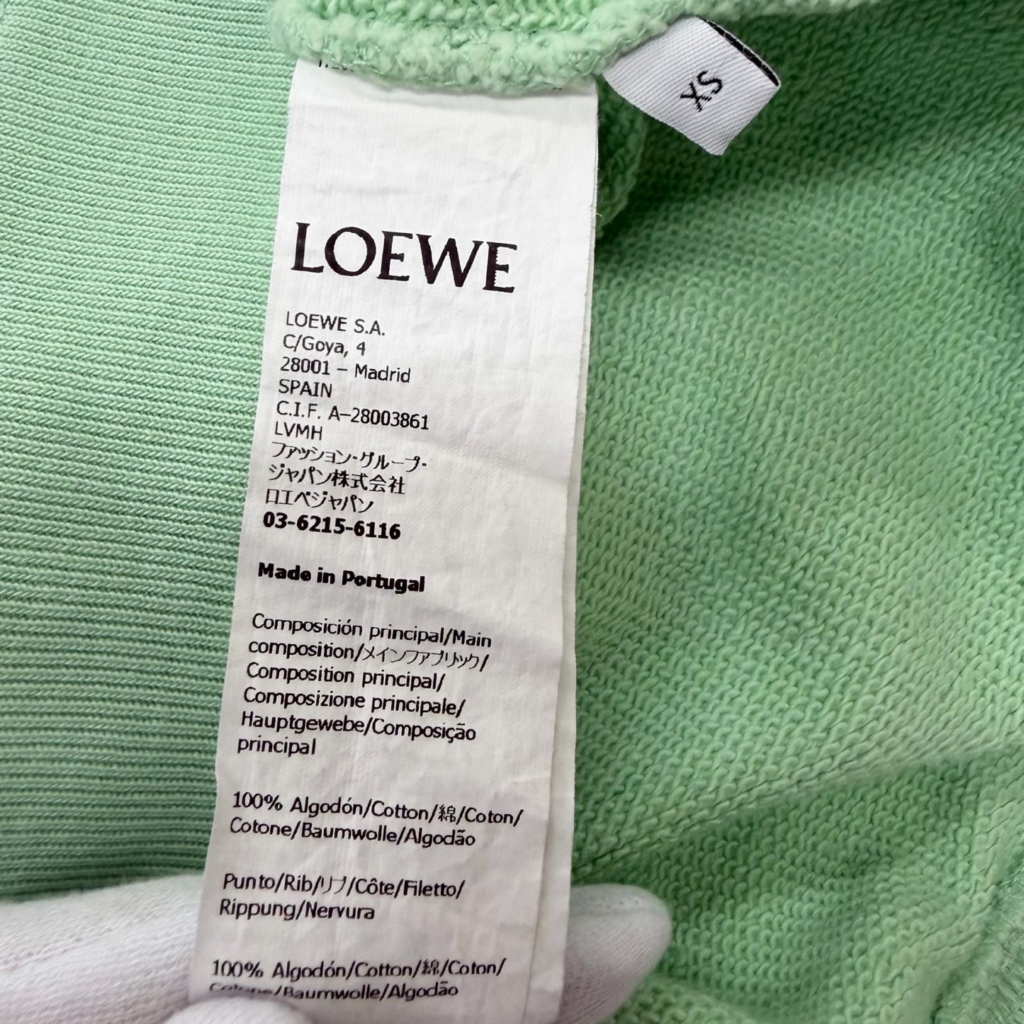 Loewe Cotton 100% Photo Print Sweatshirt Shirt Pastel Green XS — view 7
