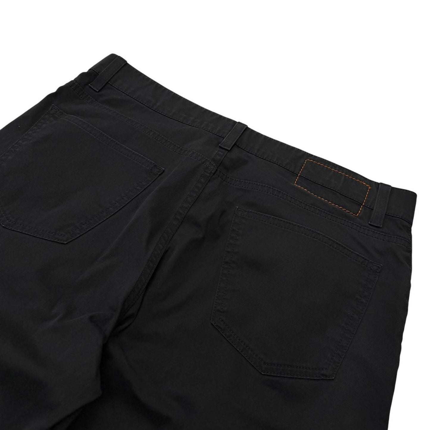 Hermes Series Button Fly Logo Leather Patch Cotton Pants Black 40 — view 4