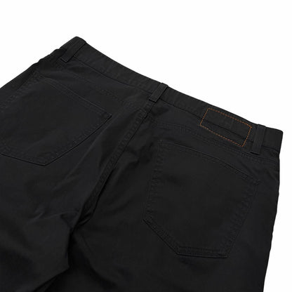 Hermes Series Button Fly Logo Leather Patch Cotton Pants Black 40 — view 4